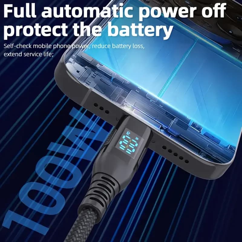 1 متر 2 متر 3 متر USB C إلى نوع C سلك شاحن سريع نايلون مضفر 5A ماكس شحن سريع آيفون 15 16 لسلك طاقة أندرويد - 5