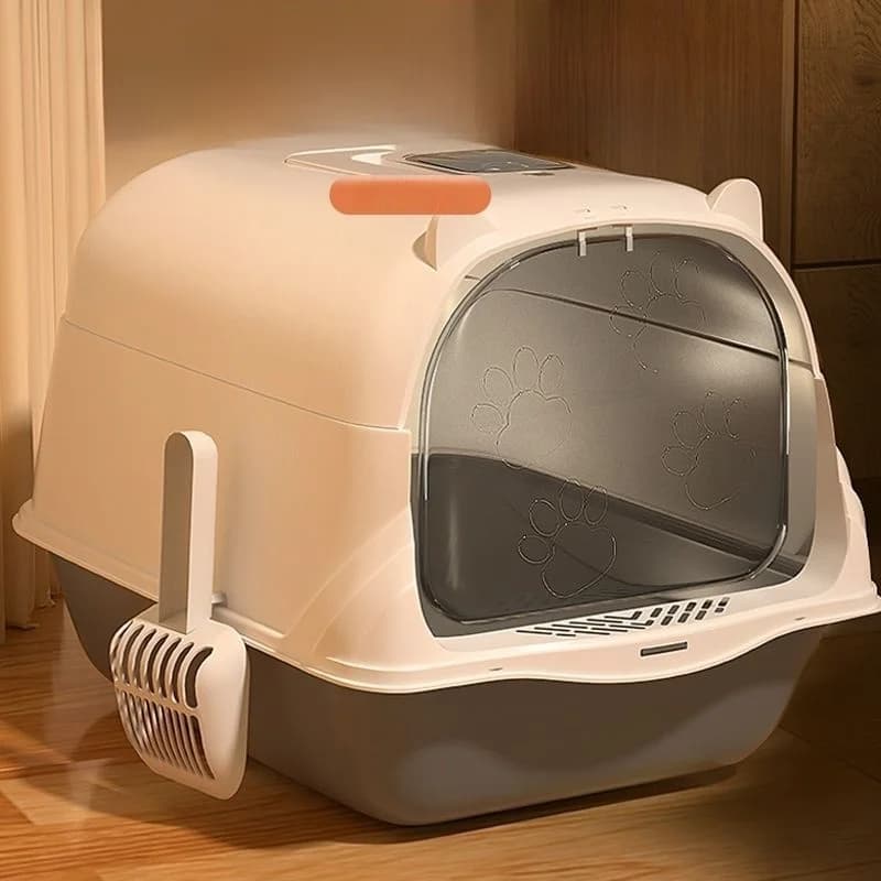 صندوق فضلات القطط كبير الحجم مغلق بالكامل، مرحاض للقطط الصغيرة، مقاوم للرذاذ، للتحكم في الروائح، مستلزمات الحيوانات الأليفة