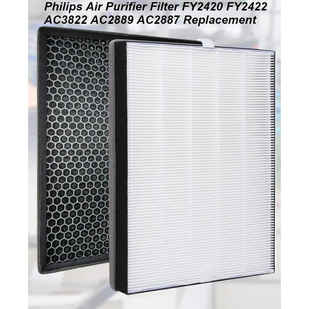 مرشح منقي هواء Philips FY2420 FY2422 AC3822 AC2889 AC2887 - HEPA Active Carbon Combo (متوافق رسميًا)