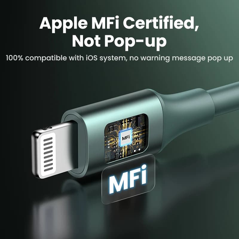 كابل UGREEN MFi USB C إلى Lightning: شحن سريع PD20W لـ iPhone 14 و13 و12 Pro Max Mini، كابل بيانات لـ iPhone وiPad - 5