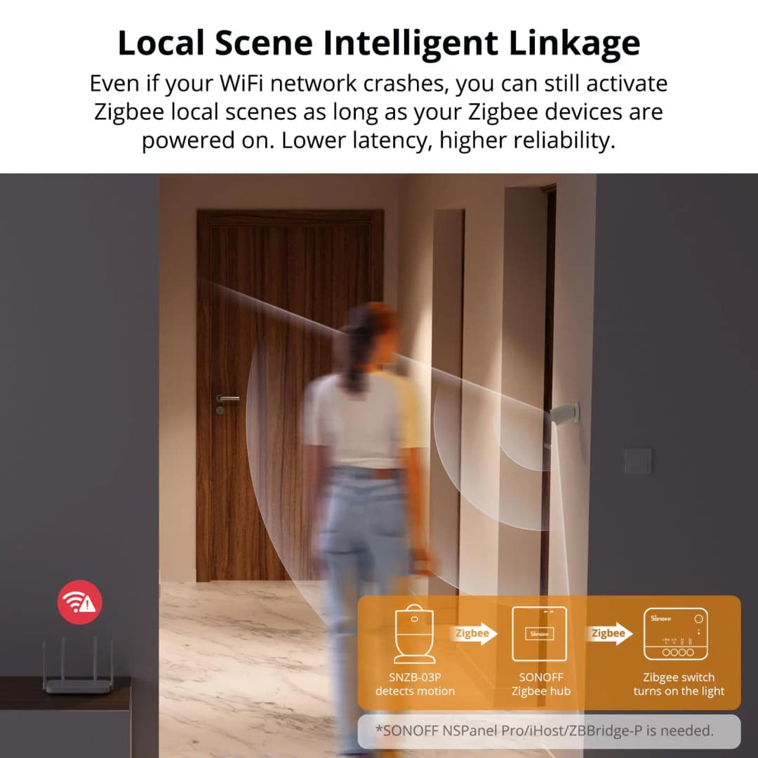 مستشعر حركة SONOFF SNZB-03P يعمل بتقنية ZigBee مع كشف الحركة والضوء الذكي وتنبيه التشغيل مع ZBBridge عبر تطبيق eWeLink وAlexa وGoogle - 5