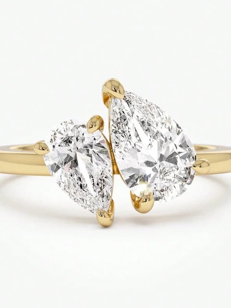 925 Sterling Silver Simplicity Classic Zircon Water Drop Ring For Women Engagement Wedding Luxury High Quality Fine Jewelry - 3