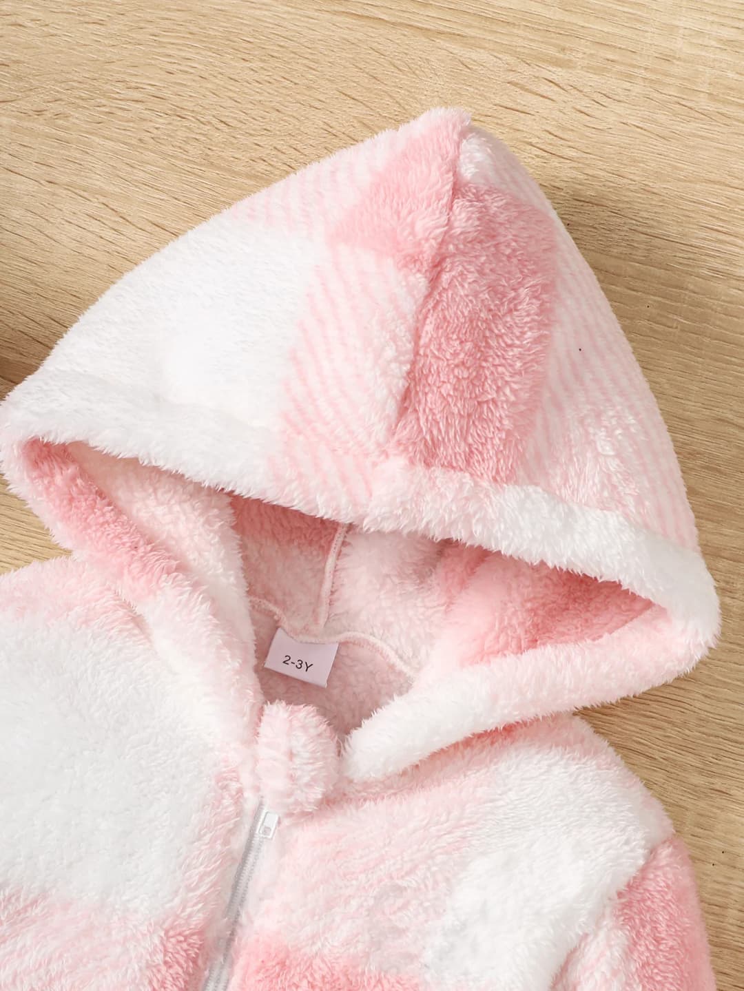 Little Girl Long Sleeved Hooded Sweater Cute Pink Plaid Jacket Plush Plush Thickened Fashion Clothes for Children Girl 2-8 Years - 2