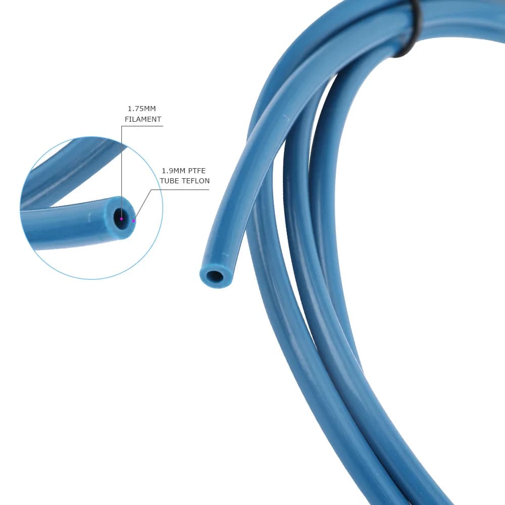أنابيب PTFE من كرياليتي، سلسلة كابريكورن XS زرقاء، 1 متر، تركيب سريع، قطعة واحدة، تركيب هوائي لدفع خيط 1.75mm - 5