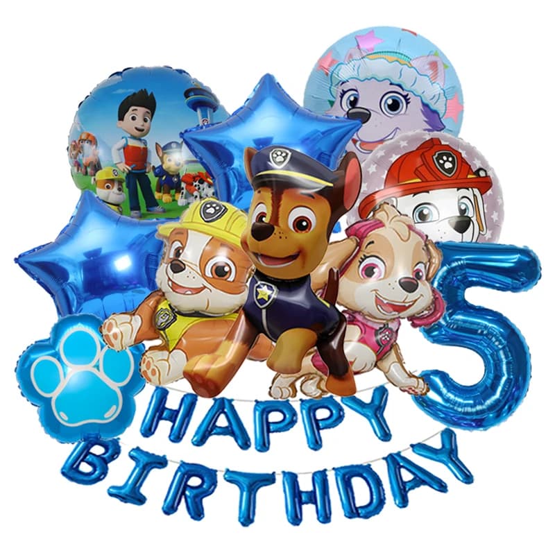 PAW Patrol Balloon Birthday Banner Decoration Aluminum Film Digital Balloon Set Dog Chase Marshall Skye Kids Party Supplies Toys - 5