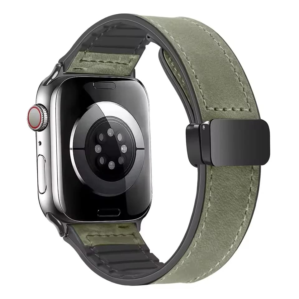 Leather Strap for Apple Watch 10 Ultra 9 Band 46mm 49mm 42mm 44mm 45mm 40/41mm Bracelet men Silicone iWatch Series 9 8 7 SE 6 5 - 3