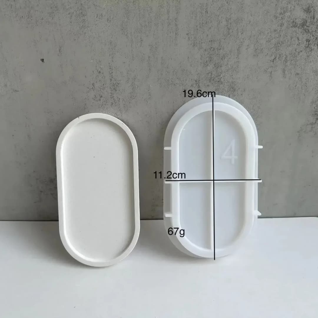 Silicone Gypsum Storage Tray Molds Oval Shape Tray Mold DIY Handmade Coaster Making Concrete Cement Mould Home Decoration - 6