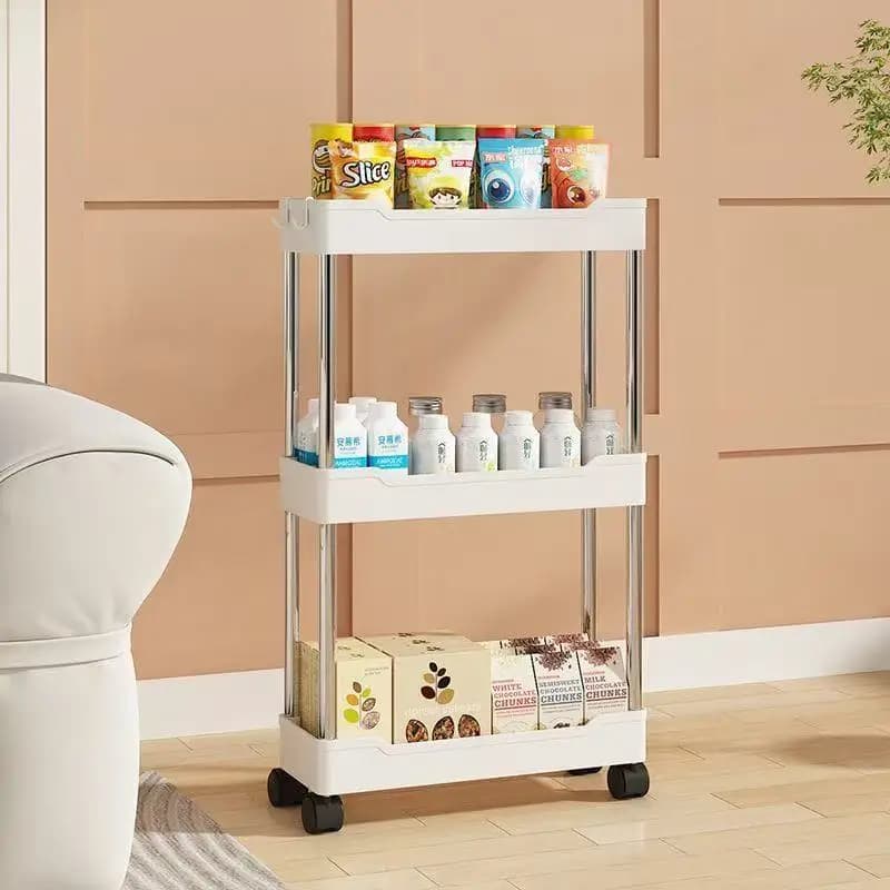 2026 3 Layer Rolling Bathroom Storage Cart With Wheels Multi-purpose Organizer for Bathroom Kitchen Office Utility - 2
