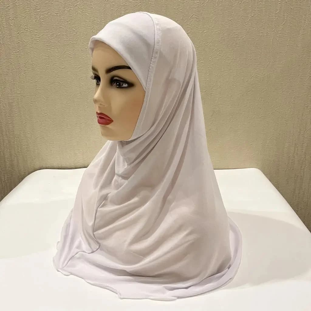حجاب إسلامي للأطفال بنات من 7 إلى 12 سنة وشاح إسلامي شالات قماش ناعم مطاطي حجاب بنات ماليزيا بالجملة - 2
