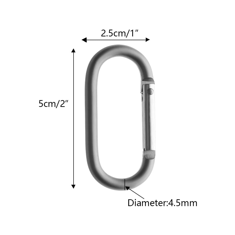 2/5/10pcs Multifunctional  Alloy Aluminum Spring Hook Carabiner Camping Equipment Survival Gear Outdoor Mountaineering Travel Ki - 6