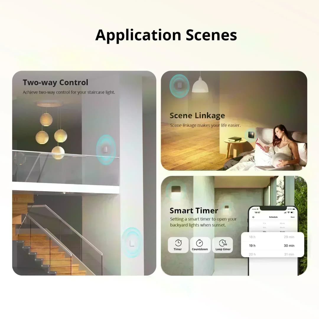 SONOFF ZBMINI L2 Zigbee Smart Switch Mini L2 Zigbee ZBMINIL2 No Neutral Wire Two-Way Control Required 1-Gang  Alexa Google Home - 3