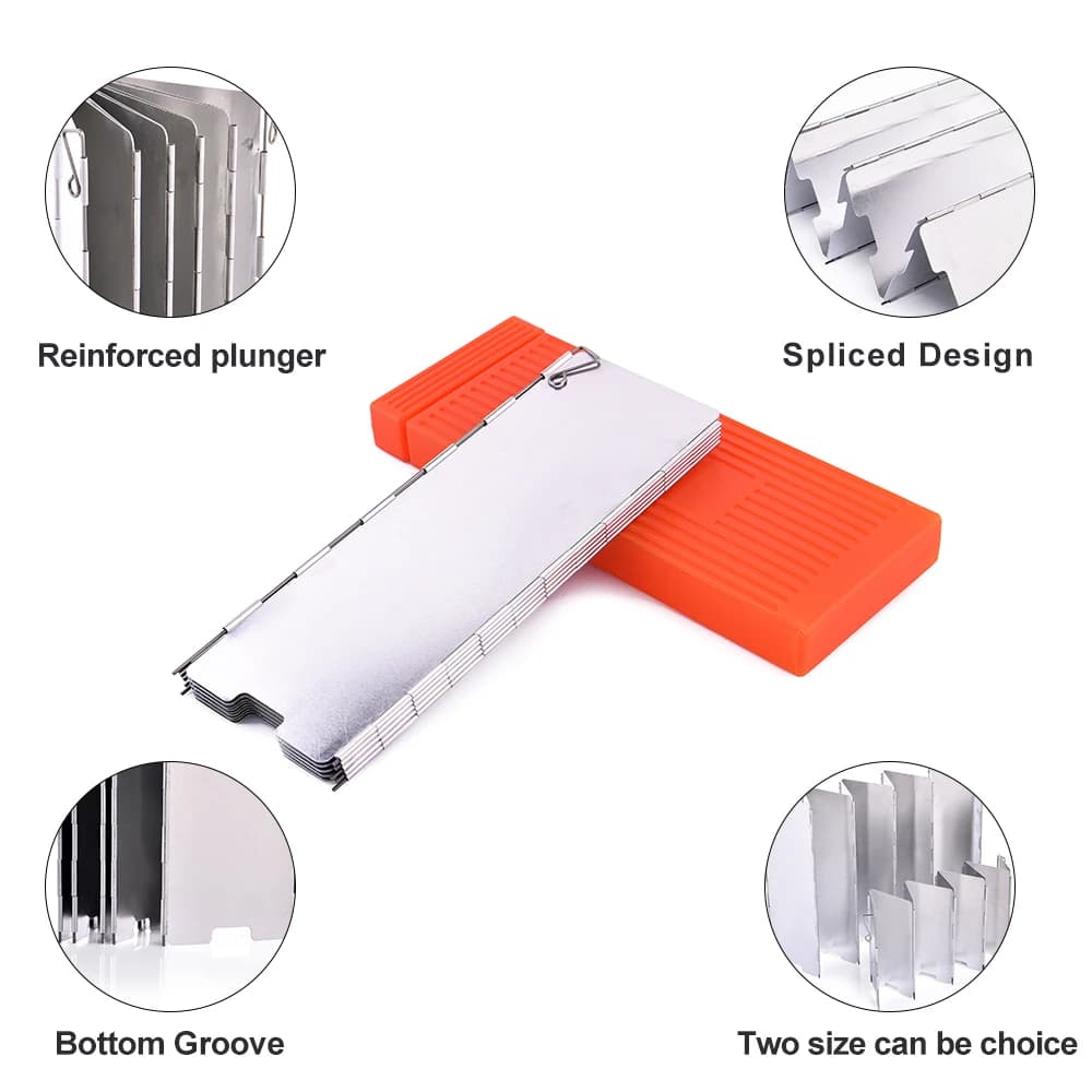 درع رياح تخييم محمول Widesea سبائك ألومنيوم فولاذ مقاوم للصدأ 9 قطع شاشة موقد مقاوم للرياح مع صندوق تخزين للطهي في الهواء الطلق - 5