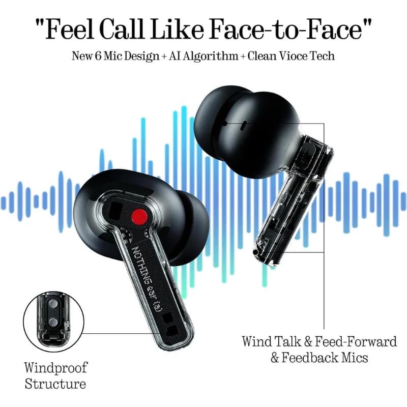 سماعات أذن Nothing Ear (a) TWS لاسلكية بتقنية Bluetooth 5.4 مع إلغاء الضوضاء التكيفي ومقاومة للماء IP54 وعمر بطارية طويل - 5