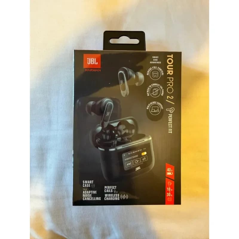 سماعات أذن لاسلكية JBL Tour Pro 2 مع علبة ذكية، بلوتوث، أسود، إصدار دولي HK - 2