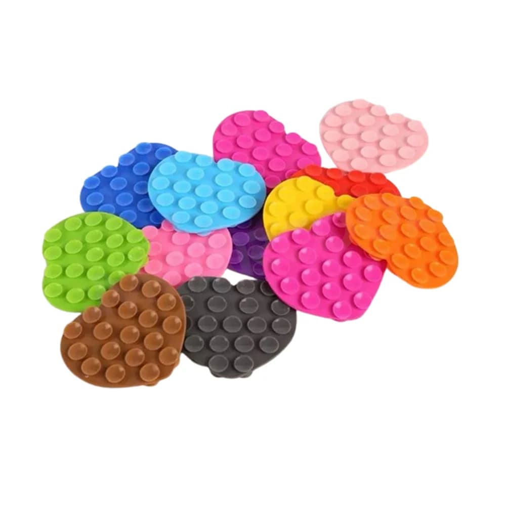 Heart-shape Sucker Support Silicone Sucker Strong Adsorption Auto universal car Mobile Phone Fixed Pad Suction Cup Bracket