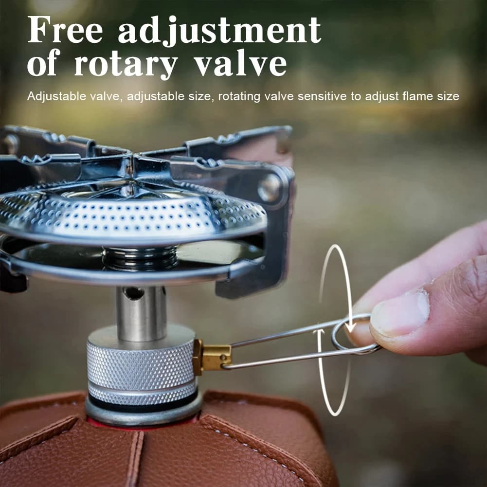 1PCS Outdoor Camping Gas Stove Mini Gas Burner with Storage Bag Portable Cooking Stove Adjustable for Hiking Climbing Fishing - 5