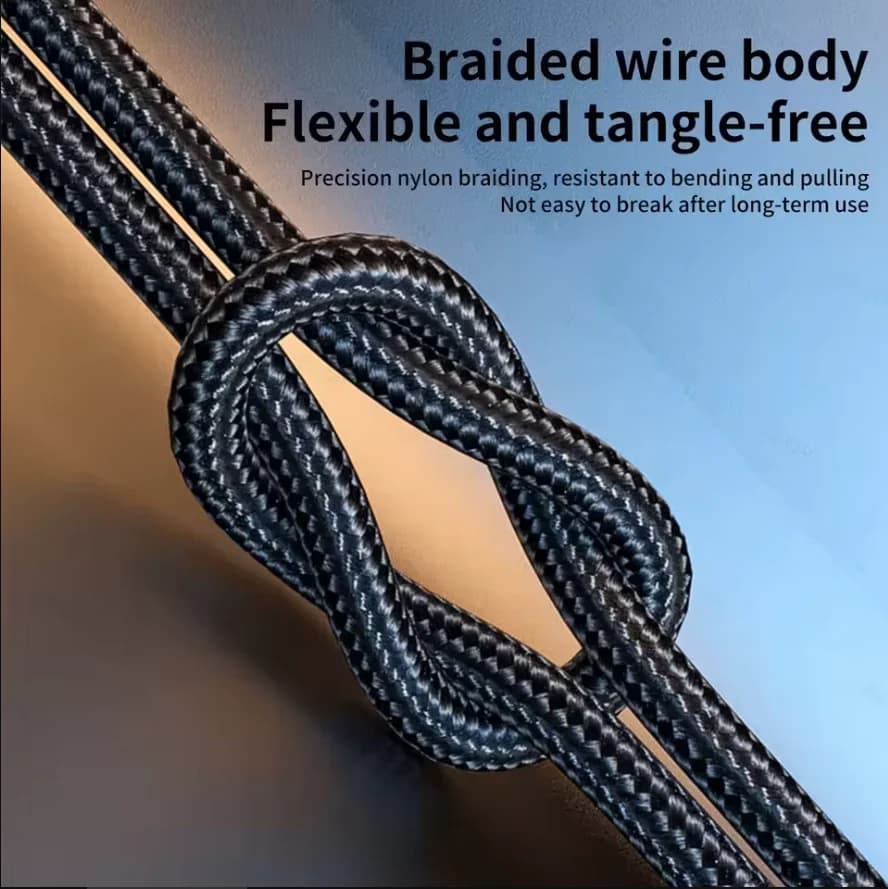 كابل شحن سريع من النوع C بقوة 120 واط و6 أمبير، كابل من النوع C إلى النوع C لهواتف آيفون وسامسونج وشاومي وبوكو، ملحقات كابلات USB من النوع C للهواتف - 5