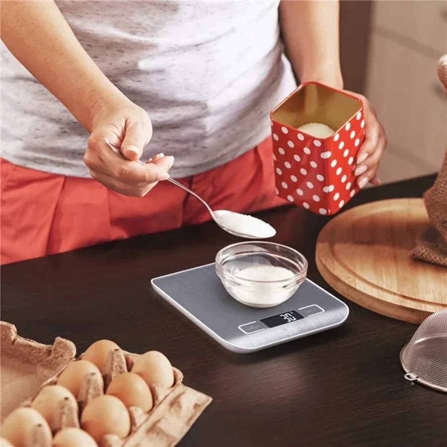 ميزان خبز إلكتروني عالي الدقة للمطبخ المنزلي ميزان خبز صغير للأطعمة 10 كجم/1 جرام وزن دقيق - 4
