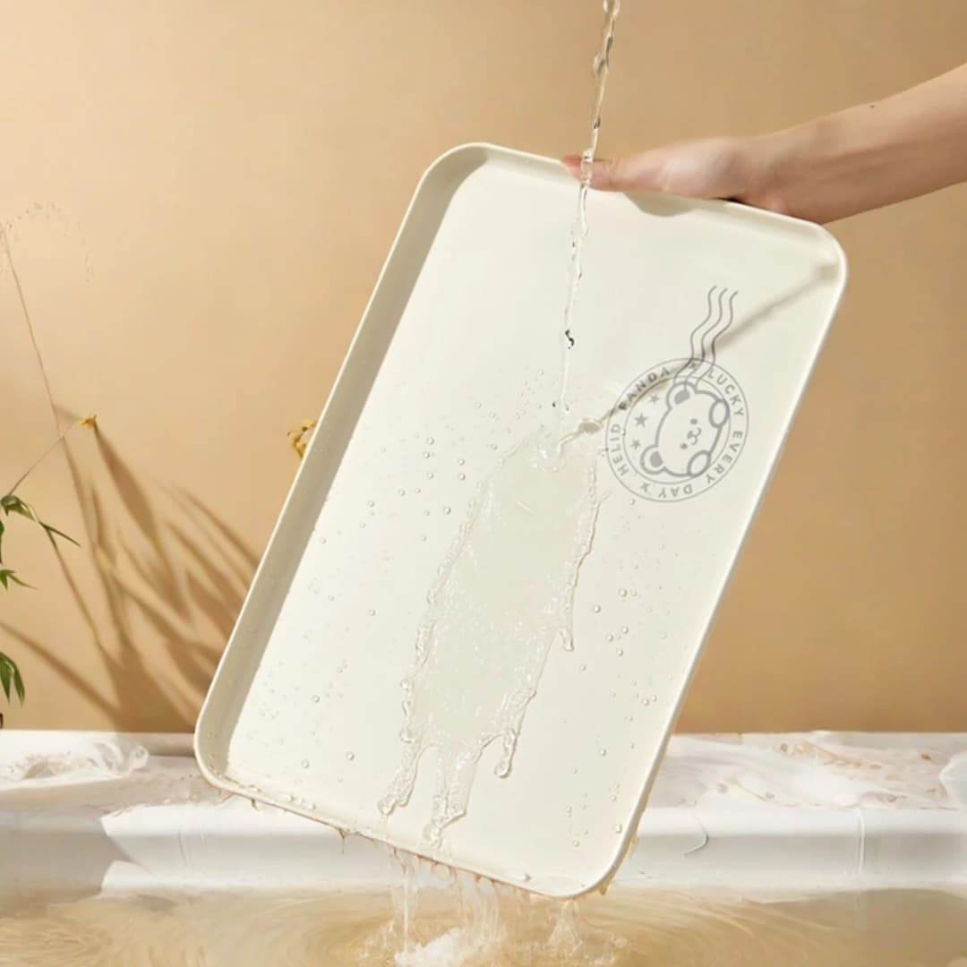 WORTHBUY Stackable Plastic Storage Tray Rectangular Fruit Dessert Tray  Large Capacity Food Serving Tray Kitchen Organizer - 6