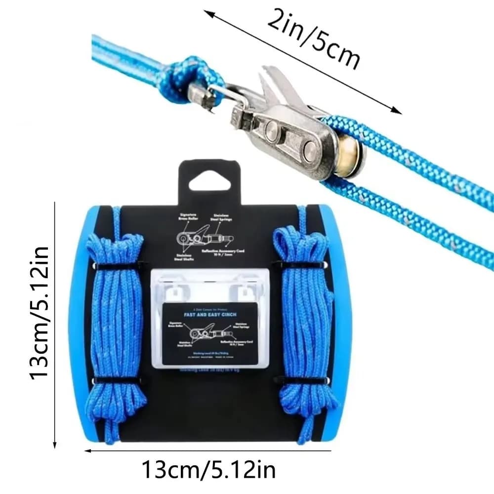 New Knot-Free Rope Tensioner Heavy-duty Roller Paracord Adjusters Easy Operation Quick Adjust Buckle Boating - 6