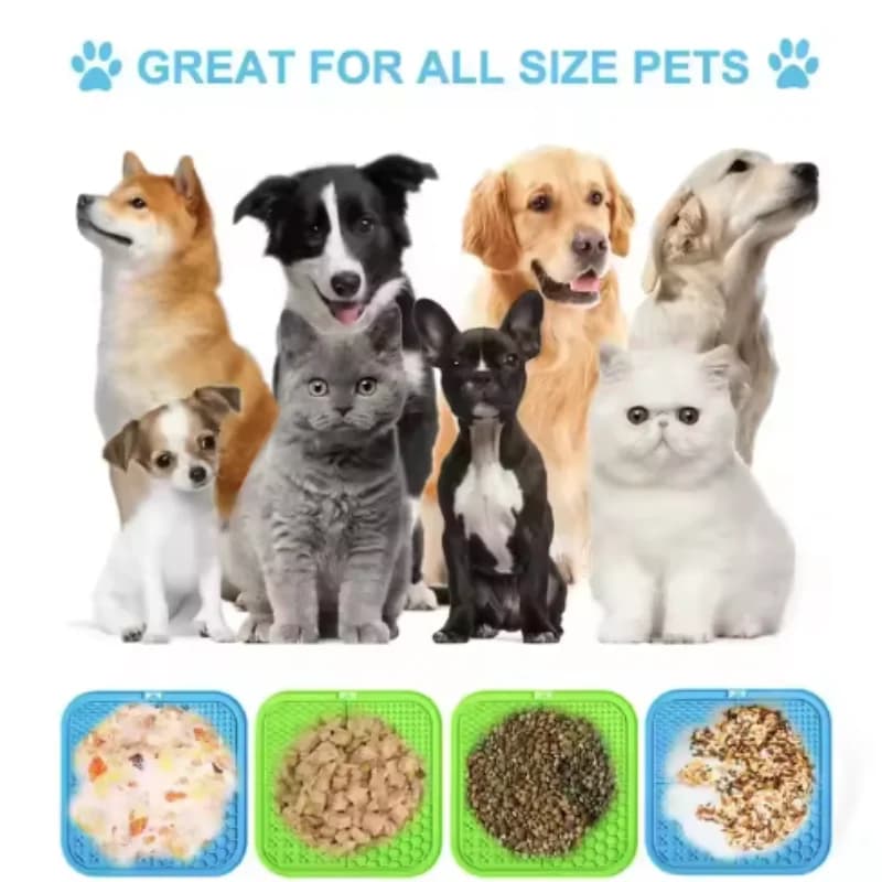 Pet Lick Silicone Mat Slow Feeder Dog Food Plate Bathing Distraction Sucker Training Feeder for Dogs Kitchen Supplies - 4