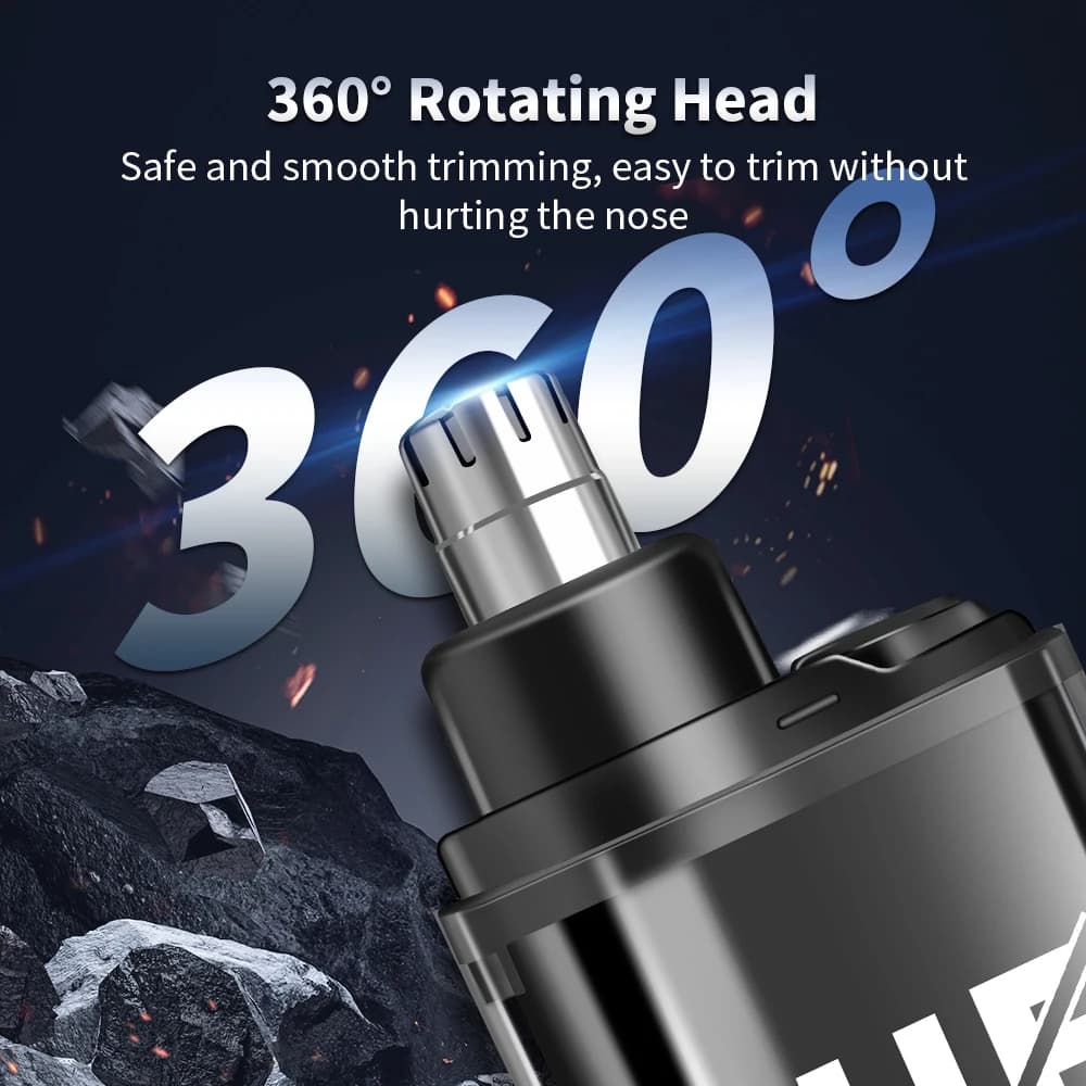 ماكينة تشذيب شعر الأنف متعددة الحركات، قابلة لإعادة الشحن والغسل، للجنسين - 3