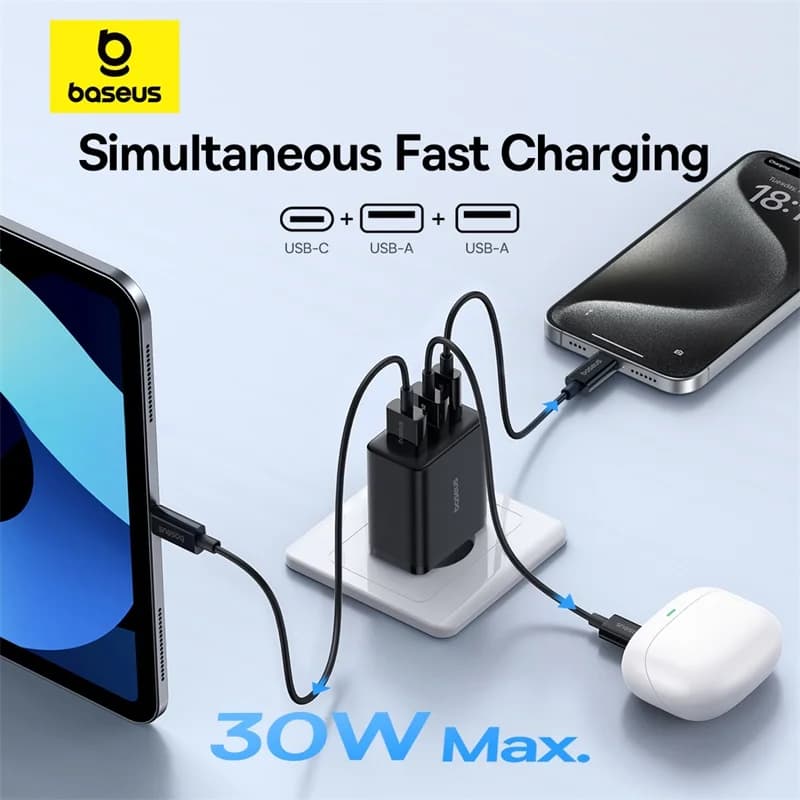 Baseus 30W USB Type C Charger Phone Charger PD Quick Charge For iPhone15 14 13 12 Pro Max QC3.0 Fast Charging For Samsung Xiaomi - 2
