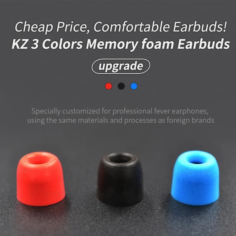 ‌KZ 6 pcs Memory Foam Ear Tips, Noise Isolating, Soft Fit for ZSX EDXPro PR3