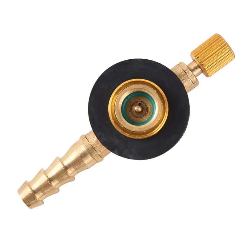 موقد غاز تخييم من الفولاذ المقاوم للصدأ، محول تعبئة البروبان، صمام توصيل للأسطوانات المسطحة المسالة