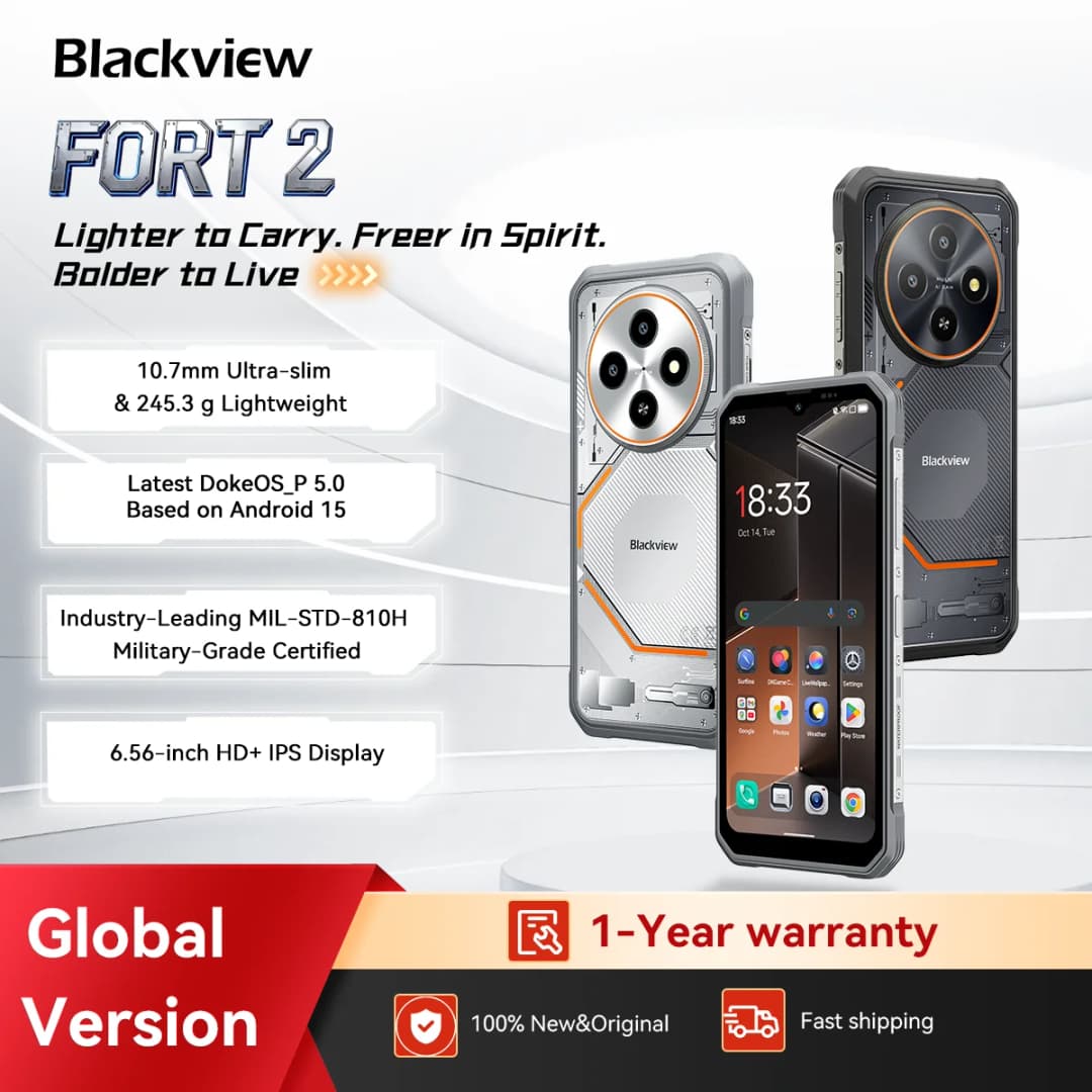 Blackview FORT 2 Smartphone, 6.78" HD+ IPS Display,MediaTek Helio G81 Processor,5000mAh Battery,Outdoor Rugged Mobile Phone