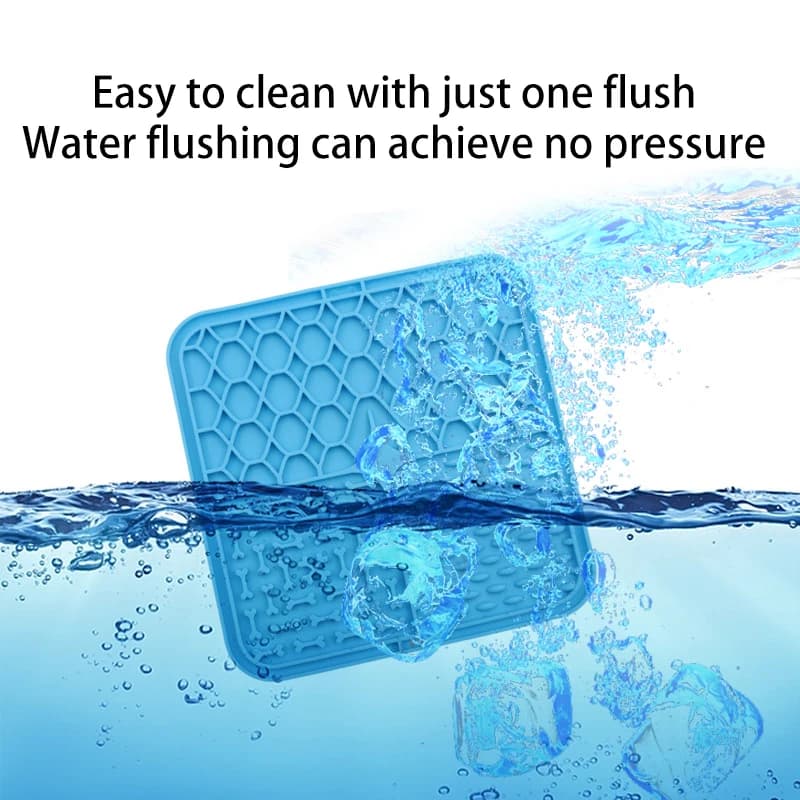 حصيرة لعق للكلاب من Poursweet مع أكواب شفط مغذيات بطيئة لعق الحيوانات الأليفة تخفيف قلق القطط تدريب على الطعام والزبادي وزبد الفول السوداني - 3