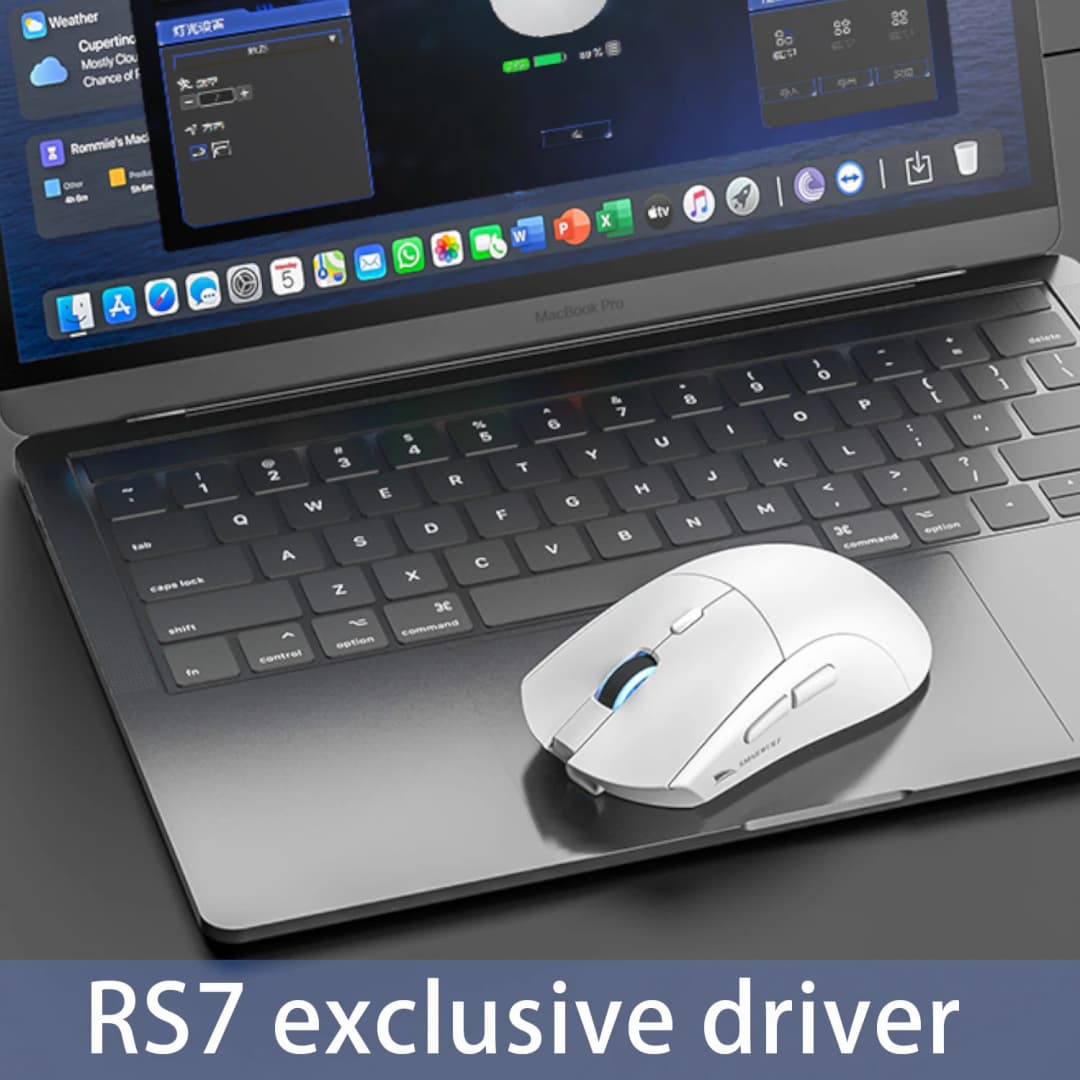 ماوس ألعاب لاسلكي من SMAILWOLF RS7 بتقنية البلوتوث وضع ثلاثي ماوس تعريف ماكرو PAW3311 لألعاب الكمبيوتر المحمول والمكتب - 3