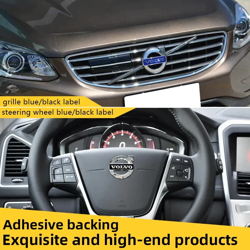 Metal Car Front Grille Emblem Logo/Steering Wheel Airbags Badge Stickers For Volvo XC60 XC90 S60L﻿ S80L S60 S80 V60 C70 S40 C30 - 2