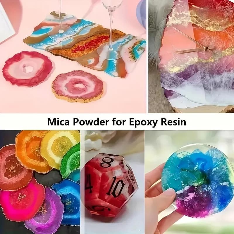 24 Colors/8 Colors 5g 0.18oz Pearlescent Mica Powder in Different Colors, Vibrant Epoxy Resin Dyes, DIY Jewelry Crafts, Long-Lasting Colored Pigments, Art and Craft Kits, Suitable for Candle Making, DIY Crafts, Woodwork River Tabletops, Liquid Pigment Mixtures, Coasters, and Jewelry Making - 5