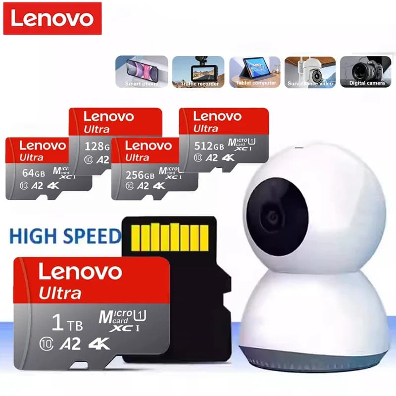 Lenovo Micro SD Card 1TB High Speed TF Flash Card Memory Card 128GB 256GB 512GB 1TB U3 V60 4K Full HD For GoPro Action Camera - 2