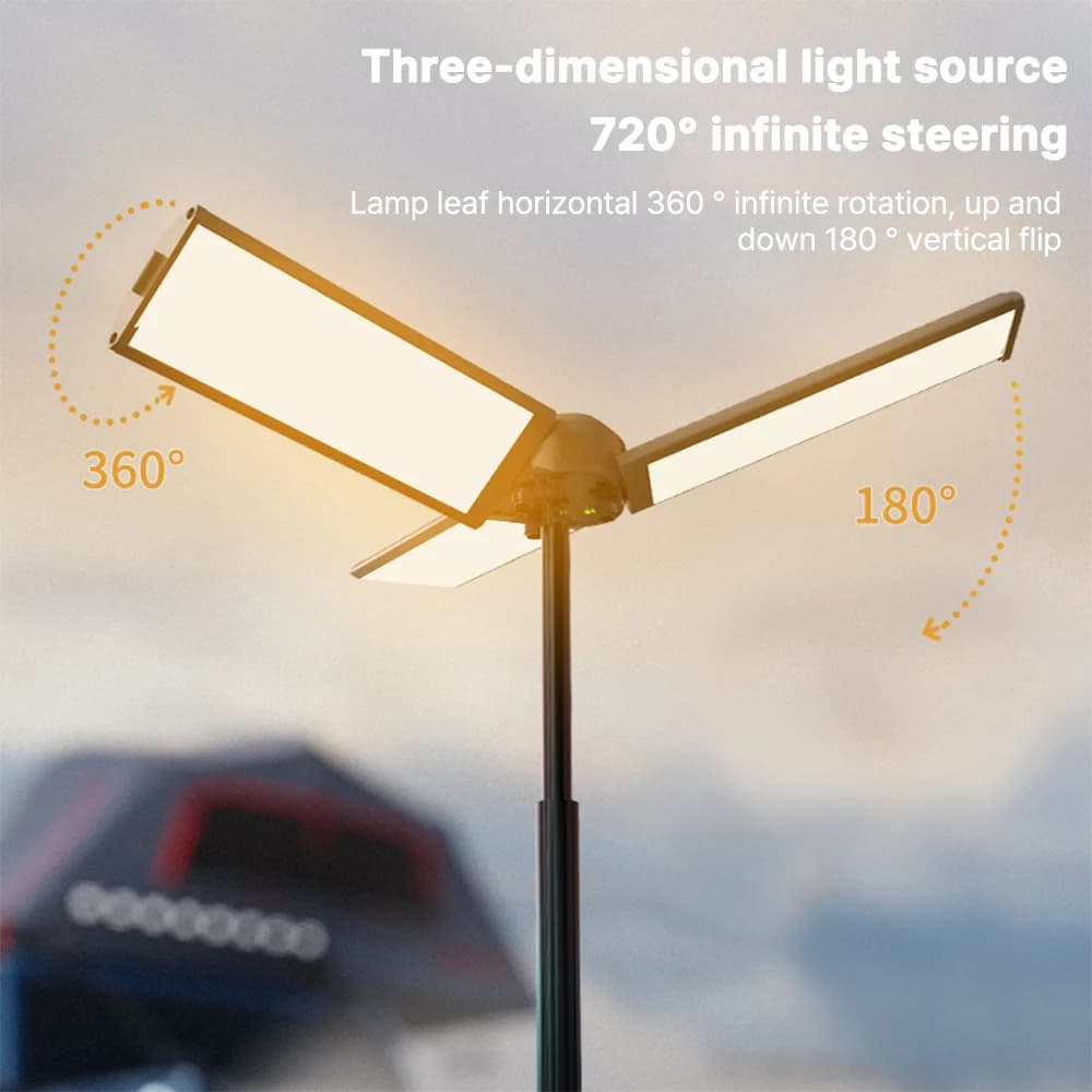 8000mAh Rechargeable Outdoor Portable Hiking Camping Fishing Flashlight Telescoping Camping Lantern Telescopic Camping Light - 2