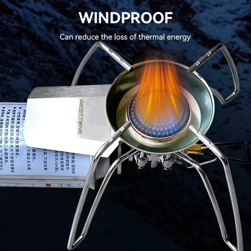 WESTTUNE التخييم العنكبوت موقد في الهواء الطلق للطي بطاقة موقد المحمولة يندبروف موقد غاز أدوات المائدة التخييم للمشي نزهة شواء - 3