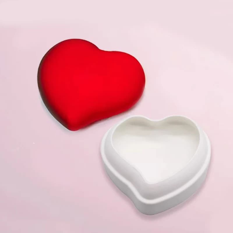 قوالب كعك سيليكون بتصميم قلب أو ورد رومانسي، مثالية لعيد الحب وتزيين الحلويات وأدوات الخبز - 6