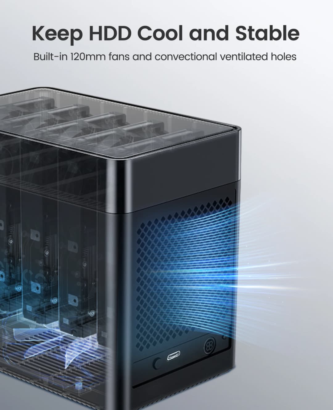 ORICO DS500 Series 5 Bay 3.5'' Type-C Hard Drive Enclosure  Magnetic-type SATA3.0 HDD Case 12V6.5A for Altcoins Mining Gamers - 5