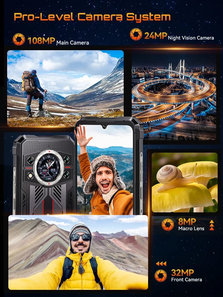 هاتف كوبوت كينج كونج 11 المتين 5G، بطارية 10200 مللي أمبير، معالج 6 نانومتر، 2.5 جيجا هرتز، ذاكرة 32 جيجا بايت (16+16)، تخزين 256 جيجا بايت، كاميرا 108 ميجابكسل - 5