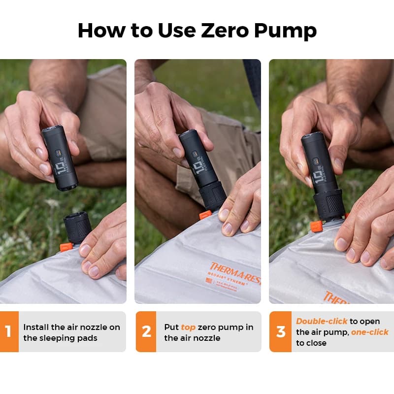 مضخة هواء تخييم FLEXTAIL ZERO PUMP - 30 جرام، منفاخ كهربائي محمول لفرش النوم، مع بطارية قابلة لإعادة الشحن - 6