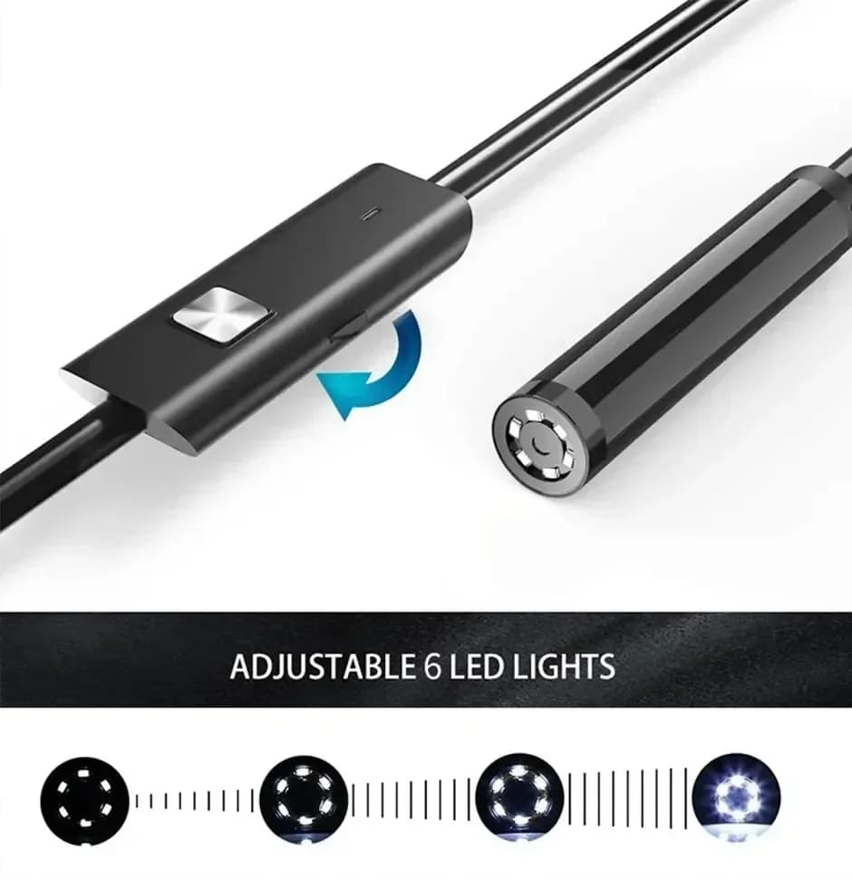 7.0MM TYPE-C Endoscope Camera IP67 Waterproof 6 LEDs Adjustable USB Android Flexible Inspection Borescope Cameras for Phone PC - 2