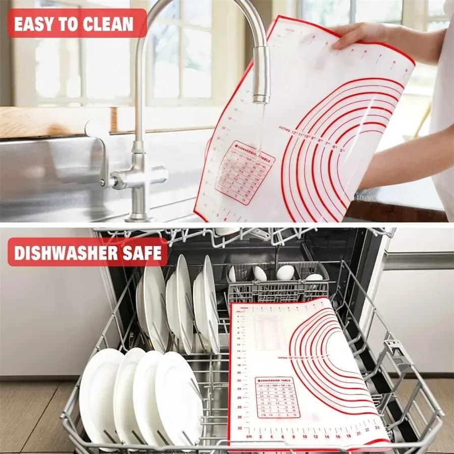 UNTIOR 1PCS Silicone Baking Mat Kneading Pad Dough Mat Pizza Cake Dough Maker Kitchen Cooking Grill Non-Stick Gadgets Bakeware - 5