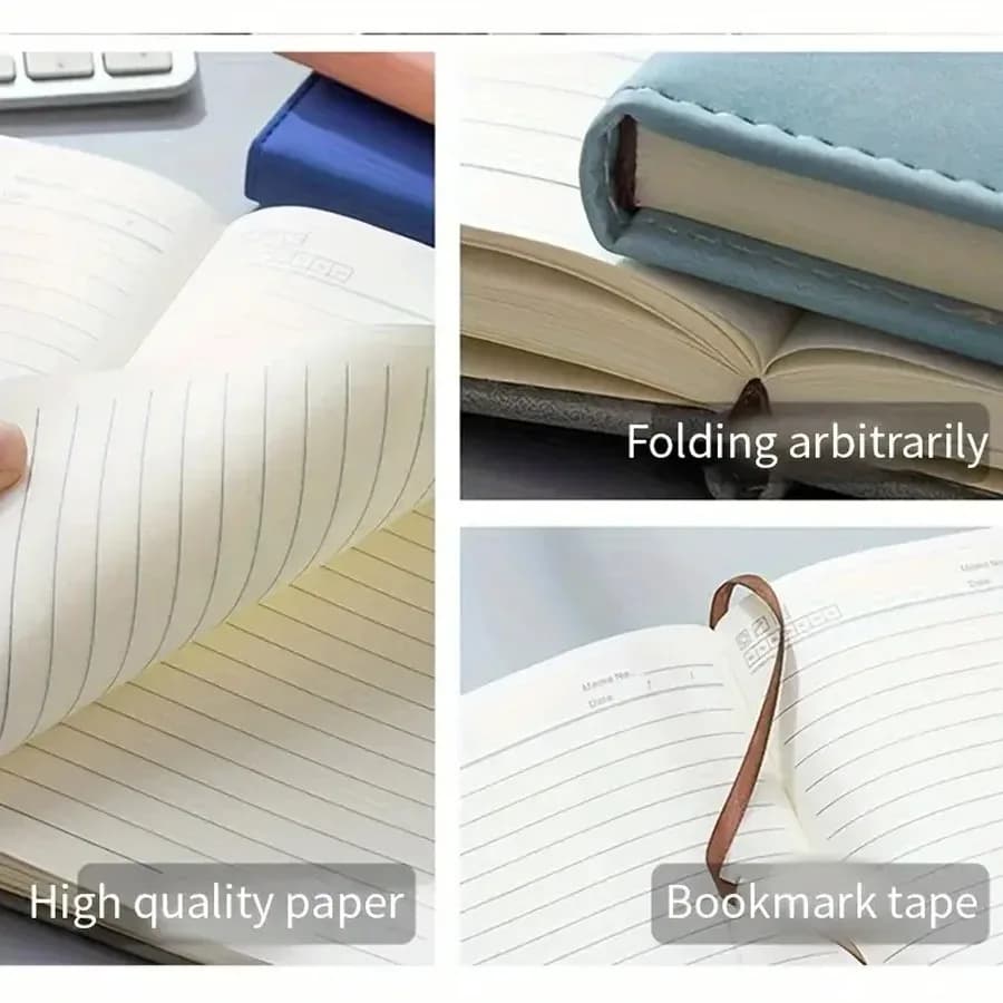 Custom Name A5 Retro Notebook Soft Leather Cover 200 Pages Agenda for Students Trendy Business Office School Stationery Supplies - 4