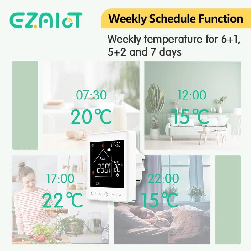 Floor Heating Thermostat Tuya WiFi Programmable Temperature Controller for Electric Warm Gas Boiler Smart Life Work with Alexa - 5