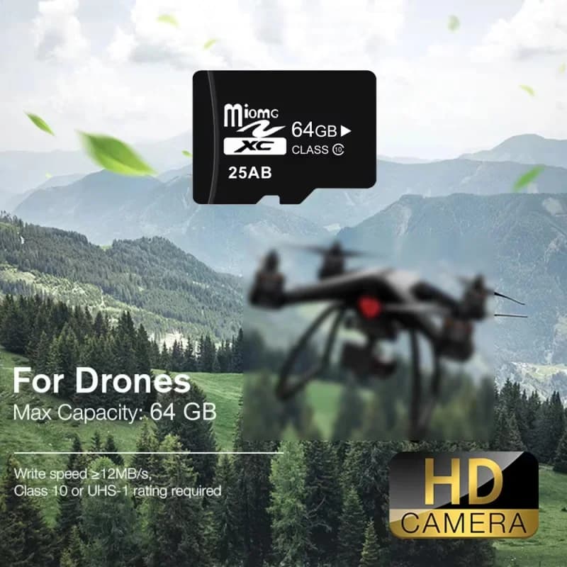 بطاقة ذاكرة عالية السرعة 10 فئات بسعات 4GB إلى 128GB، بطاقة SD صغيرة أو TF لمراقبة مسجل طيران الطائرة بدون طيار - 2