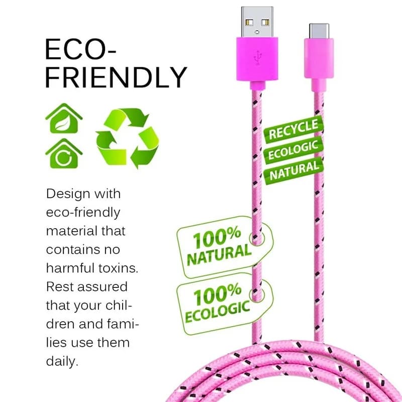 نايلون USB A إلى نوع C كابل شحن 2A شاحن سريع سلك بيانات لشاومي هواوي سامسونج أندرويد الهاتف 1 متر 2 متر 3 متر جهاز شحن - 6