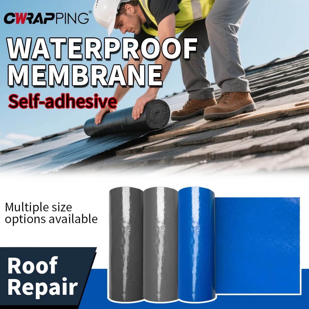 شريط إصلاح تسريبات الأسطح مقاوم للماء ولاصق ذاتي، عزل لزج مقاوم للشقوق وعزل حراري لتجديد المنزل