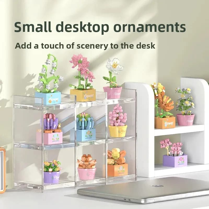 Bouquet Flower Mini Diy Building Block Toys for Children Bricks Blocks for Adults Constructor Micro Bricks Construction Set Gift - 3