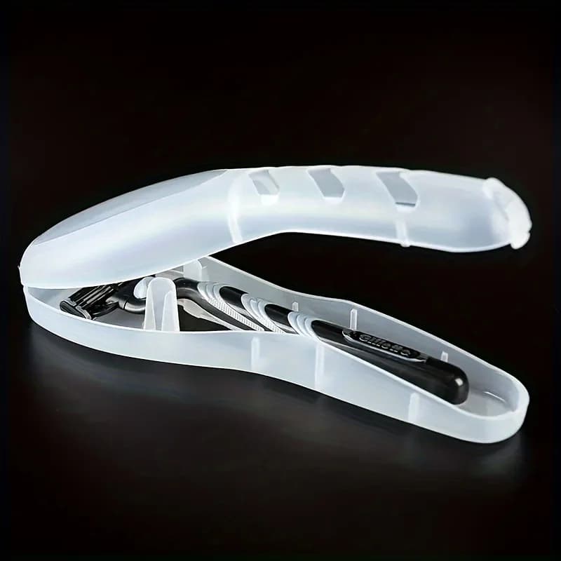 1 قطعة السفر المحمولة الرجال دليل الحلاقة حامي صندوق بلاستيكي غطاء الحاويات تخزين ماكينة حلاقة حامل حامي المنظم - 5